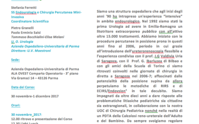 Corso avanzato di Endourologia per il trattamento della Calcolosi Urinaria